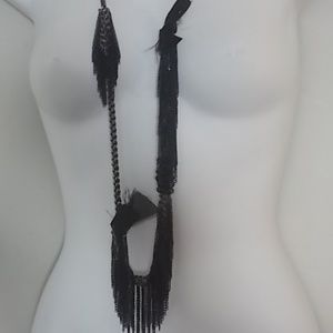 COPY - Lee Angle Neiman Black Fringe Necklace NWT 395